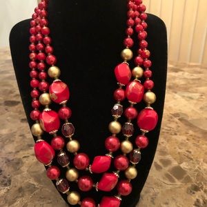 Fashion bold three stranded necklace